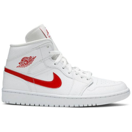 Air Jordan 1 Mid 'White University Red' BQ6472-106