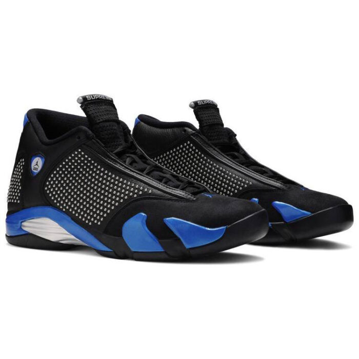 Supreme x Air Jordan 14 Retro Black Varsity Royal BV7630 004 2